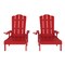 Merrick Lane Solvang Set of 2 Indoor/Outdoor Adjustable Adirondack Loungers with Fold Out Cupholders- Recycled All-Weather Indoor/Outdoor HDPE Lounge Chairs